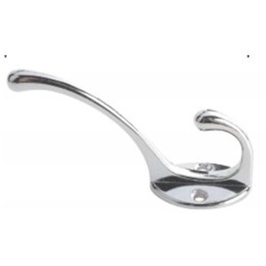 CLOTHES HOOK SILVER DOUBLE