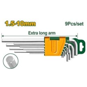 JDHK1292 HEX KEY EX LONG 9PCS