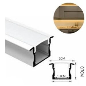 LED STRIP LIGHT PROFILE FLUSH 1.2Wx0.7D